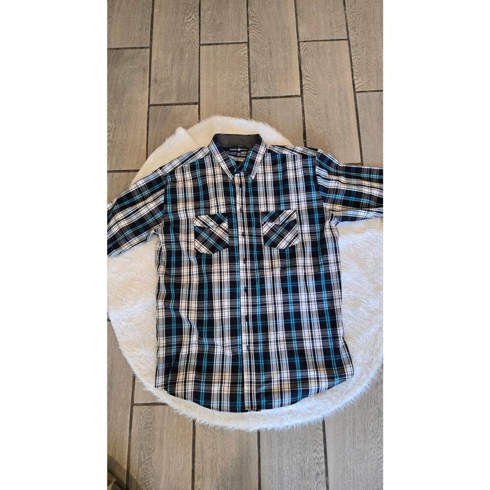 Beverly Hills Polo Club‎ Plaid Button